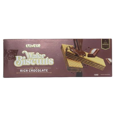Craveto Rich Chocolate Wafer Biscuits | 200g, Pack of 1 | Creamy and crunchy wafers | 100% Veg wafer biscuits | Premium chocolate wafer biscuits