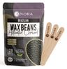 ENORA Brazilian Stripless Wax Beans for Women (50g) | With Wooden Spatula | Natural | For Face, Chin, Hairline, Bikini Area & Full Body Hair Removal (50 Gram, Activated Charcoal) view 1