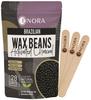 ENORA Brazilian Stripless Wax Beans for Women (150g) | With Wooden Spatula | Natural | For Face, Chin, Hairline, Bikini Area & Full Body Hair Removal (150 Gram, Activated Charcoal) view 1
