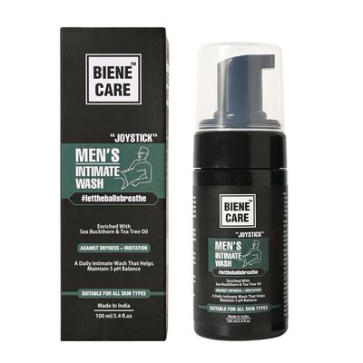 Biene Care Intimate Wash For Men, 100ml | Prevent Odour, Itch, Sweating | No Dryness No Irritation | PH Balance Intimate Foaming Cleanser For Men