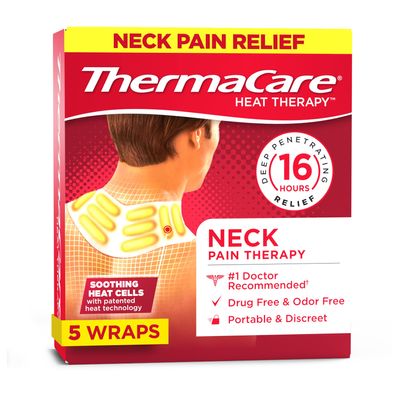 ThermaCare Heat Wraps, Neck & Shoulder Heating Pads & Pain Relief Patches, 5 Count