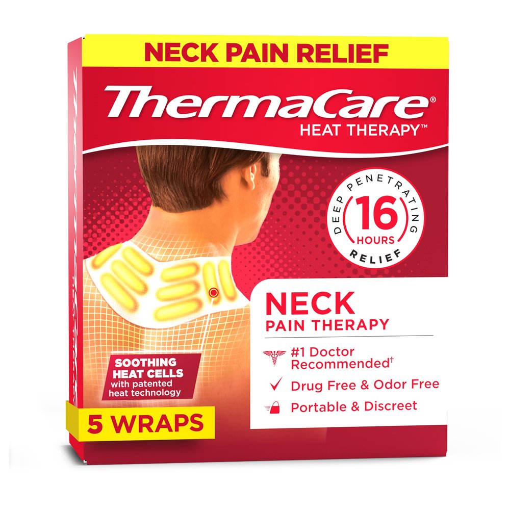 ThermaCare Heat Wraps, Neck & Shoulder Heating Pads & Pain Relief Patches, 5 Count