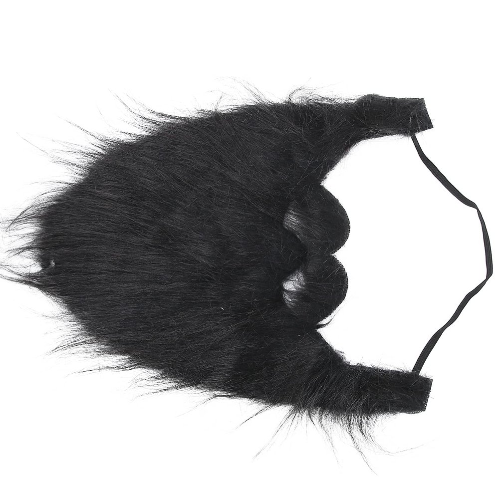 False Beard, Elastic Adjustable Soft Cosplay Beard for Cosplay for Halloween(Large Black Beard)
