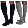 KUE Graduated Compression Socks For Women & Men 18-21 mmHg |Everyday Summer Socks - Running & Fitness Improved Blood Circulation, Pain Relief |Knee Length(Combo Pack Of 2 - Black & Grey; Size - S/M) view 1