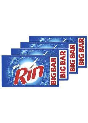 New Shine 250g. Bar (Rin) [Pack Of 4] . + 1 Laundry Brush.