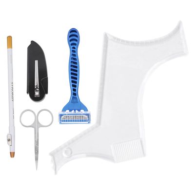 Beard Shaping Template, Easy Use Beard Styling Tool Set Ideal Gift for Shave Off Facial Hair for Barber Shop