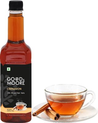 GOOD&MOORE Cinnamon Syrup for Coffee, Milkshake, Frappe, Cold-Coffee, Pancakes, Beverages and More | Concentrated, Ready to Mix Premium Syrup | 750Ml