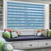 Zebra Blind for Windows Dual Layer Zebra Roller Shades Light Filtering Sheer Window Treatments Privacy Light Control for Day and Night, Color Blue, W102XH180CM view 1