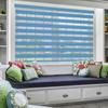 Zebra Blind for Windows Dual Layer Zebra Roller Shades Light Filtering Sheer Window Treatments Privacy Light Control for Day and Night, Color Blue, W102XH180CM view 2