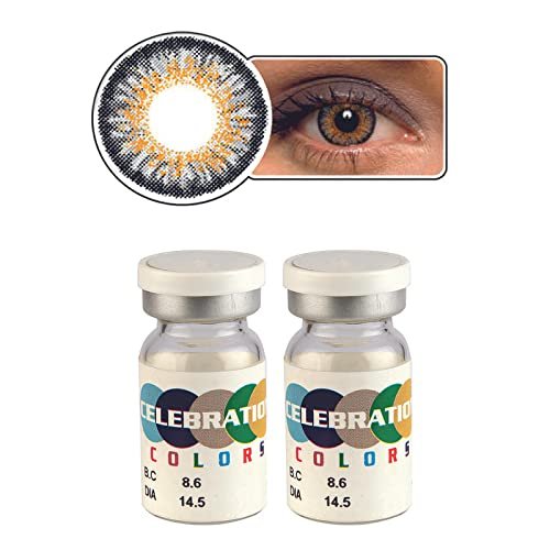 Celebration Color Yearly Coloured Contact Lenses 1 Pair (Salsa Gray,-2.75)