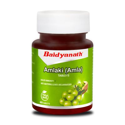 Baidyanath Amlaki (Amla) 60 Tablets - Natural Health Booster for Enhanced Hair, Skin, Digestive Health, Metabolism Support and Sugar Level Management