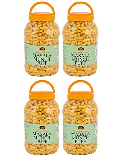 Food Essential Masala Munch Puff (Plant-Based Vegan Snack, Party Pack) 1.3 kg.(Each 325 gm. Pack of 4)