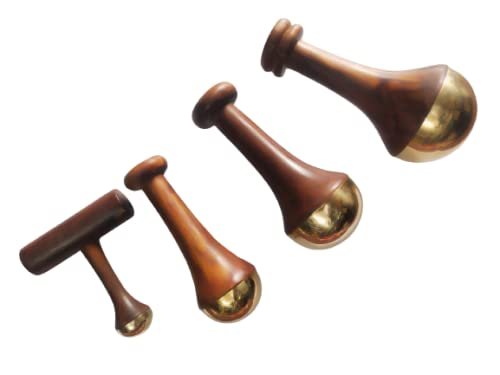 ACP ACUPRESSURE Face Foot Body Massager With Wooden Handle Benefits Of Alloy Metal Massage Metal Massage Deep Relaxation Pack Of 4