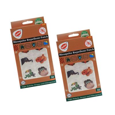 RunBugz Natural Mosquito Repellent New Animal Patches For Babies - 30 Patches - Pack of 2 - Deet-Free - Waterproof -with 12hr. Protection from Dengue, Malaria, Chikunguniya