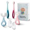 6 in 1 Baby Training Toothbrush Set - Infant to Toddler Toothbrush Oral Care Toothbrush for Baby - Food Grade Silicone,Extra Soft Bristles,Perfect for 6+,12+,24+ Months,Baby Essentials Gift(6-Pack) view 1