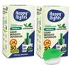Happy Nights Mosquito Repellent | Herbal Comphor Repellent | Prevents from Mosquitoes | Safe for Children | 45 ML Repellent (Pack of 2 Refill plus 1 machine) view 1