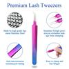 Arclon Isolation Lash Tweezers for Volume Eyelash Extension,Professional Precision Stainless Steel Las Purple 6.89inx1.5inx0.79in view 3