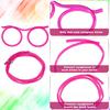 8 Pieces Silly Straw Glasses, Eyeglasses Straws Crazy Reusable Fun Loop Straws Novelty Drinking Eyeglasses Straw for Kids Party Annual Meeting, Fun Parties, Birthday (8 Colors) view 3
