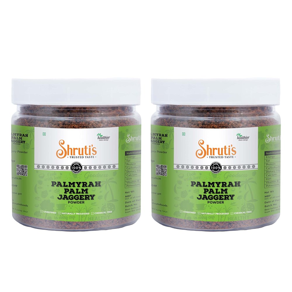 SHRUTI'S Palmyra Palm Jaggery Powder/Palm Sugar  250Grams Jar (Pack of 2 x 250 g)