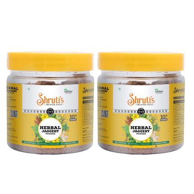 Shruti's Herbal Jaggery Powder || Healthy & Natural Powder - 250GM JAR (Pack of 2)