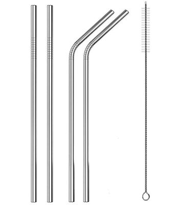 Panihari Set of 5 Stainless Steel Straws Ultra Long 8.5'' Drinking Metal Straws for 20 30 oz Stainless Tumblers Rumblers Cold Beverage (2 Straight + 2 Bent + 1 Brushes)