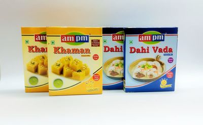 AM PM Instant 2 Khaman Dhokla+2 Dahi Vada/Bhalla Ready Mix Pack of 4 800