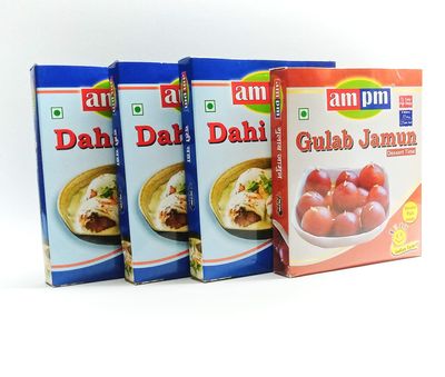 AM PM 3 Dahi Vada/Bhalla + Gulab Jamun Dessert/Mithai Ready Mix Pack of 4 775g