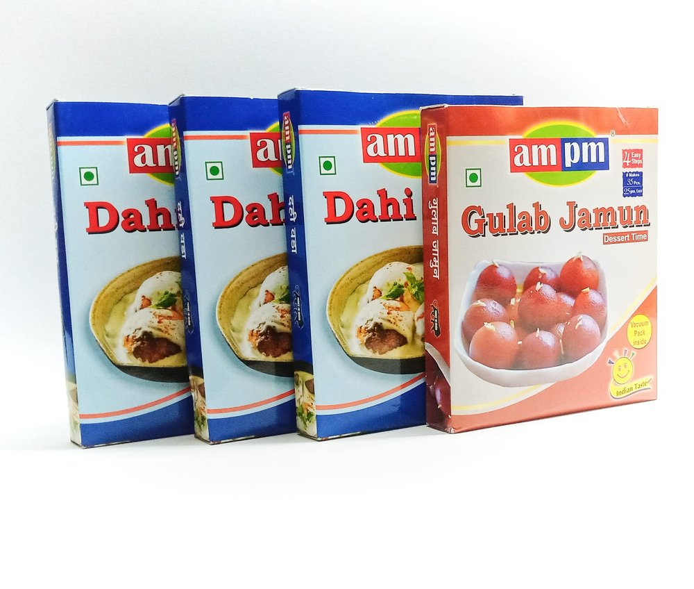 AM PM 3 Dahi Vada/Bhalla + Gulab Jamun Dessert/Mithai Ready Mix Pack of 4 775g