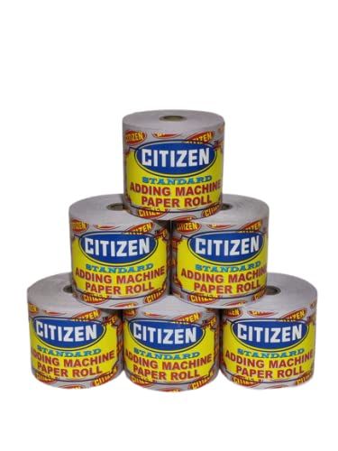 CITIZEN ADDING MACHINE PAPER ROLL 58MM x 65MM PLY ONE STANDARD QUALITY PLAIN PAPER ROLL PACK OF 6