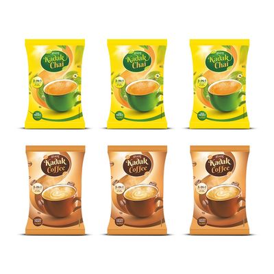Atlantis 3 in 1 Instant Kadak Cardamom Tea and Coffee Premix Dry Powder Combo (Contains Tea, Coffee, Milk and Sugar) 3 Kg each for Vending Machines| Manual Use