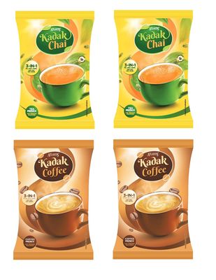 Atlantis 3 in 1 Instant Kadak Cardamom Tea and Medium RostedCoffee Premix Powder Contains Tea, Coffee, Milk and Sugar) 2 Kg each for Vending Machines