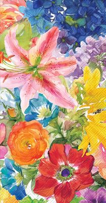 Boston International IHR 3-Ply Paper Napkins, 16-Count Guest Size, Abundant Floral