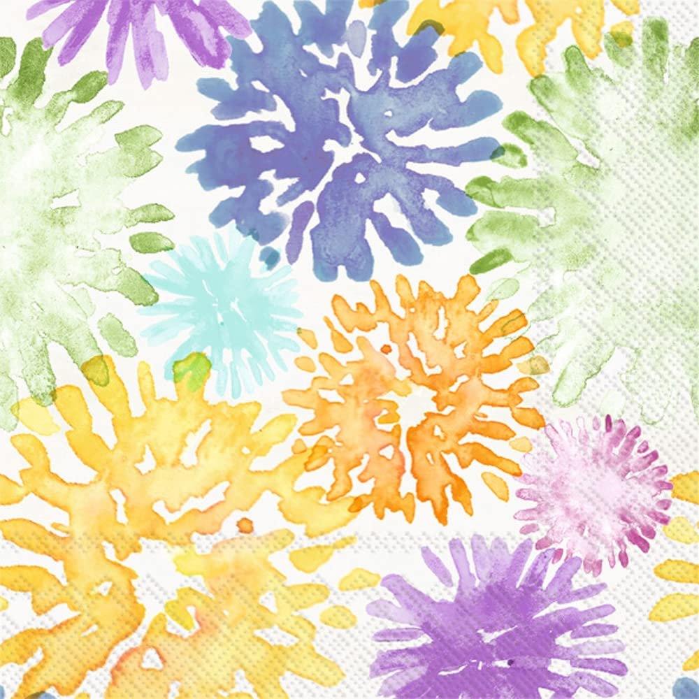 Boston International IHR 3-Ply Paper Napkins, 20-Count Cocktail Size, Summer Floral Splash