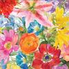 Boston International IHR 3-Ply Paper Napkins, 20-Count Cocktail Size, Abundant Floral view 1