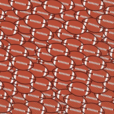 Boston International IHR 3-Ply Paper Napkins, 20-Count Cocktail Size, Football Red Brown