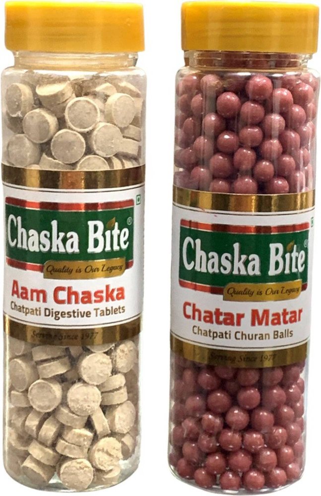 CHASKA BITE Aam Chaska 130 grams CMB 130 grams Chatpati Candies Khatti Meethi Goli Digestive Sour Pack of 2 Sweet Candy Pack for Kids & Friends