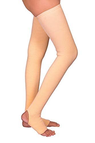 DEBIK | Medical Compression Stockings for Varicose Veins Mid Thigh Open-toe For Swollen, Tired, Aching Legs, Pain Relief Stockings, Edema, Sore Legs,used by men & women (SMALL)
