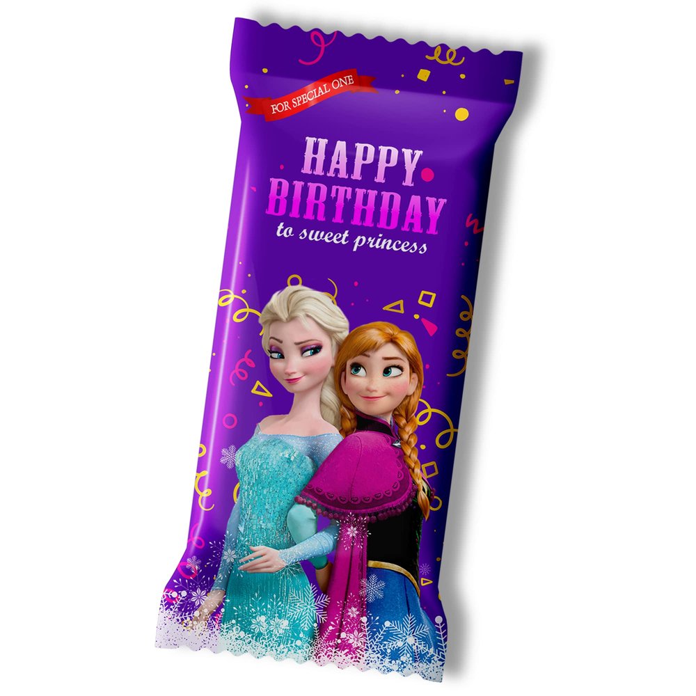 Katha Chocolates FROZEN (Elsa & Anna) Gift Bar, Happy Birthday Janmdin Perfect Present for princess daughter, niece, granddaughter(100g Bar)