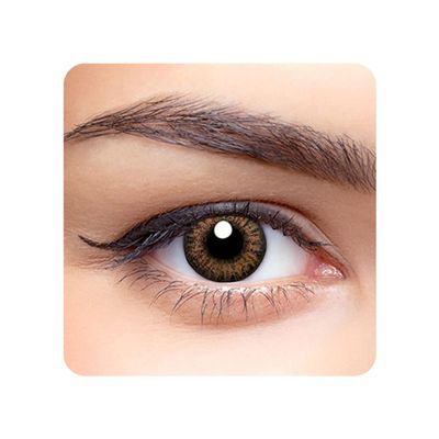 Aryan Super Premium Quarterly Disposable Color Contact lens most safest enthralling cosmetic lens for Men and Women 2 Pcs - Warm Brown (-3.50) Power