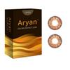 Aryan Super Premium Quarterly Disposable Color Contact lens most safest enthralling cosmetic lens for Men and Women 2 Pcs - Warm Brown (-3.50) Power view 2