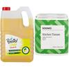 Amazon Brand - Presto! Dishwash Gel - 5 L (Lemon) & Amazon Brand - Solimo 2 Ply Kitchen Tissue Paper Roll - 4 Rolls (60 Pulls Per Roll) view 1
