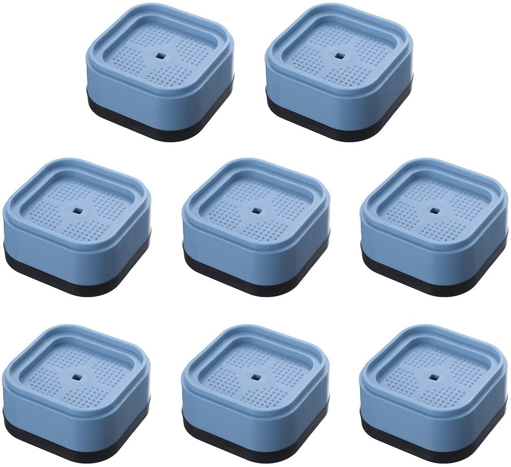HENIJ 8 PCS Noise-Reduction Washing Machine Feet Pads Anti-Slip Anti-Vibration Silent Rubber Feet Mat Suitable for Washing Machines, Dryers, Tables, Shock Absorption, Blue