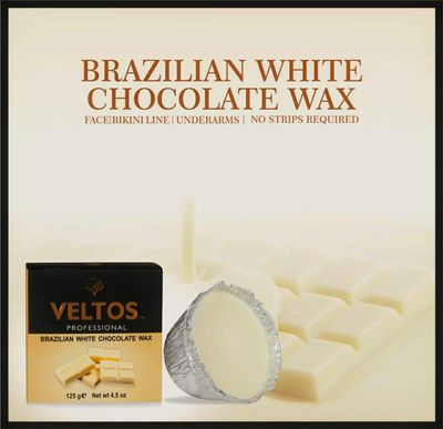 Veltos Professional Brazilian White Chocolate Facial Peel Off Katori Wax 125gm for Smooth and Shining Skin