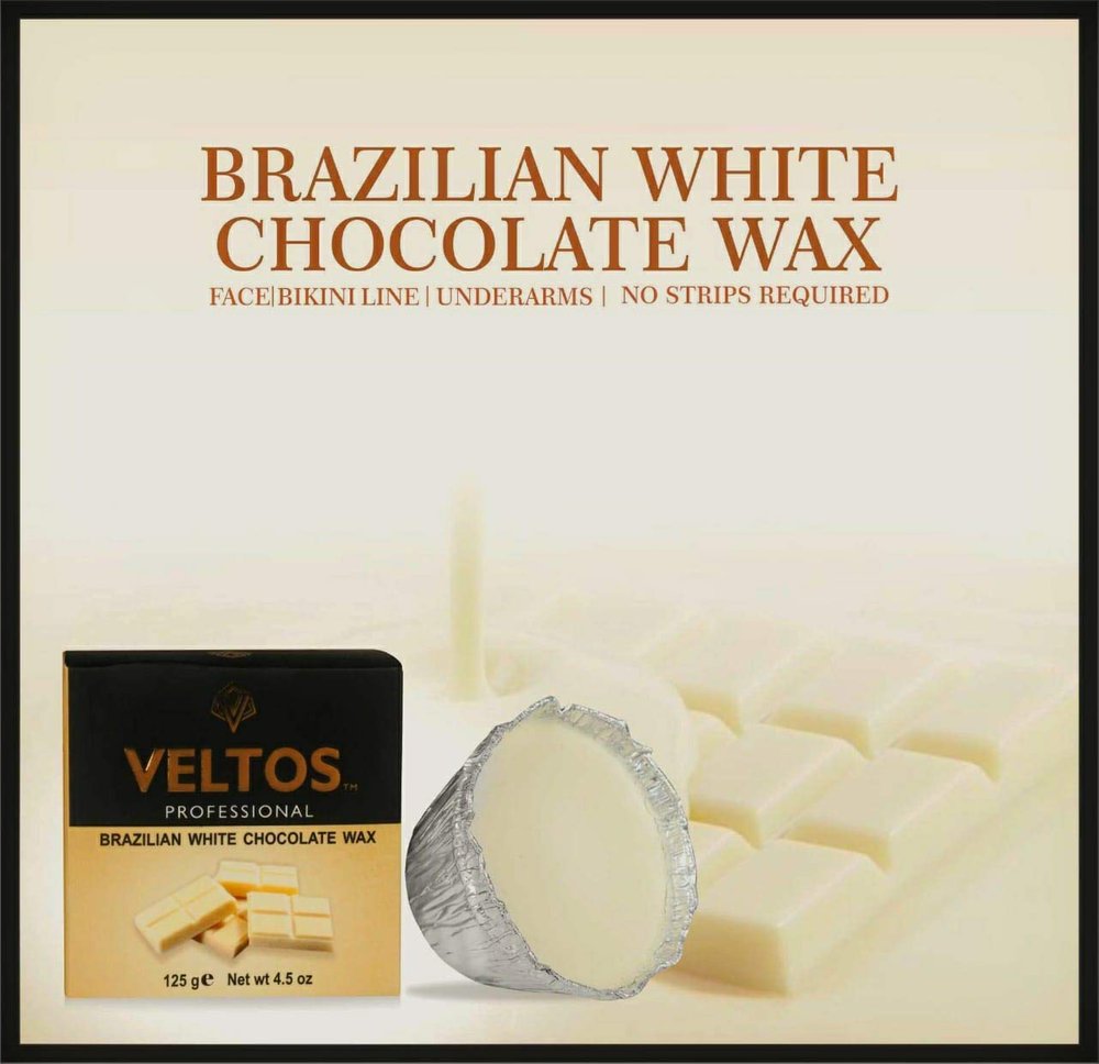 Veltos Professional Brazilian White Chocolate Facial Peel Off Katori Wax 125gm for Smooth and Shining Skin