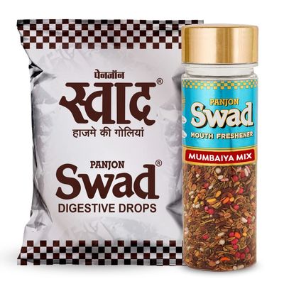 Swad Digestive Toffee & Mukhwas Mouth freshener, 50 Candy Pack & 1 bottle (Digestive & Royal Fresh Mix)