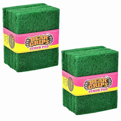 BEAR GRIPS Scrub pad for Utensils Cleaning in Kitchen Long Lasting Stain Removal Scrubber - Pack of 14