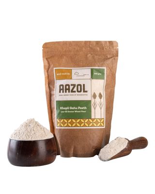 Aazol Khapli Atta: Emmer Wheat Flour - 500g | Rich in Protein & Fibre | Good for Digestion | Helps Control Blood Sugar