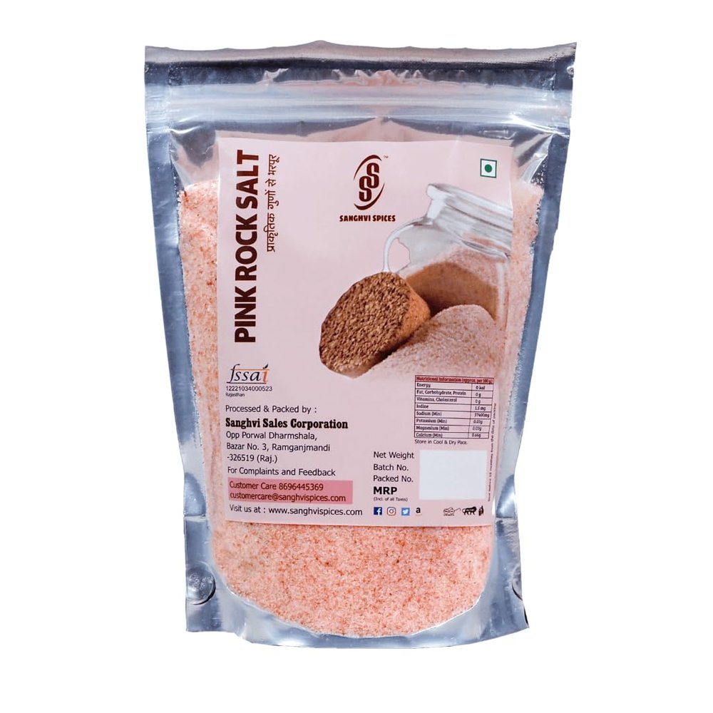 Sanghvi Spices Pure Sendha Namak | Natual Himalayan Salt | Pink Salt | Rock Salt - 1kg