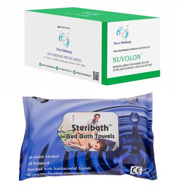 NUVO MEDSURG NUVOLON Monofilament Polyamide Sutures (Code No NM3316) - Pack of 12 Foils