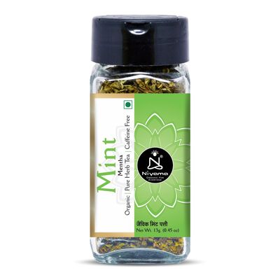 Niyama Mint leaves Tea, Dried Organic Pure Herbal Tea, Caffeine Free 13Gm.